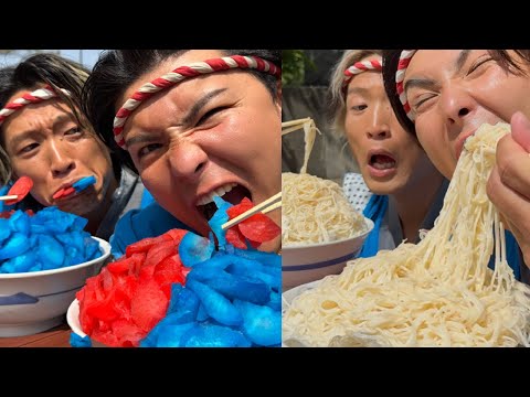 【大食いと大冒険の全力バトル】Can We Survive This Giant Food Battle?! thumbnail