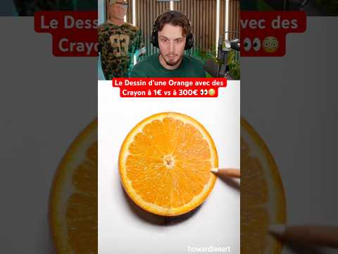 Le Dessin d’une Orange avec des Crayon à 1€ vs à 300€ 👀😳 thumbnail