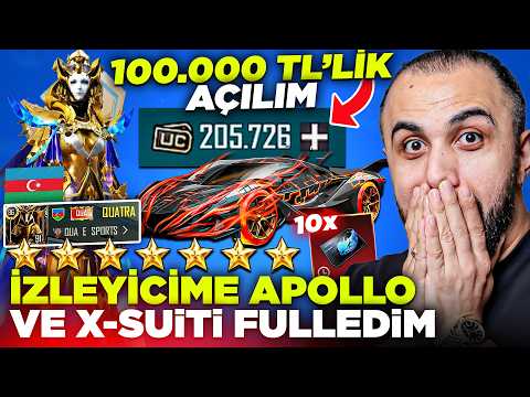 206.000 UC BASIP AZERBAYCANLI İZLEYİCİME ŞAHESER APOLLO VE FİRAVUN X-SUİT'İ FULLEDİM!! | PUBG Mobile thumbnail