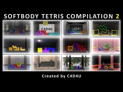 SOFTBODY TETRIS Compilation 2 😊 ~20 mins ❤️ C4D4U thumbnail