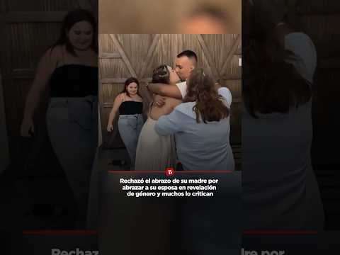 Rechazó el abrazo de su madre por abrazar a su esposa en revelación de género, muchos lo critican thumbnail
