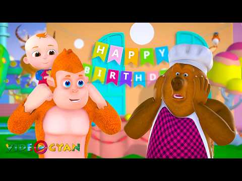 Happy Birthday Song + More Nursery Rhymes | Nursery Rhymes for Kids | 3D Baby Songs by Videogyan thumbnail