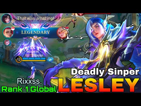 Legendary Sniper Lesley Perfect Gameplay - Top 1 Global Lesley by Rixxss. - Mobile Legends thumbnail