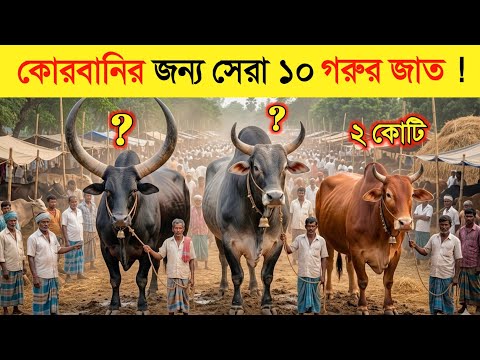 বাংলাদেশে কুরবানীর জন্য সেরা ১০টি গরুর জাত ! ?| Biggest bull in Bangladesh | কোরবানির গরুর হাট thumbnail