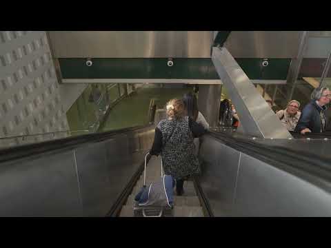 Sweden, Stockholm, Liljeholmen Subway Station, 1X escalator thumbnail