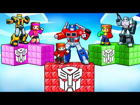 PIÉGÉS sur les ÎLES des TRANSFORMERS sur Minecraft ! thumbnail