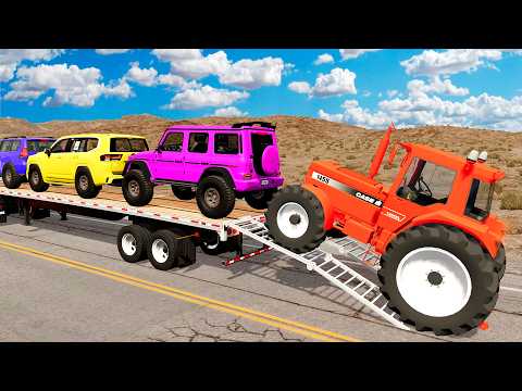 Flatbed Truck Mcqueen | Transportation with Truck - Pothole vs Car #293 - BeamNG.Drive thumbnail