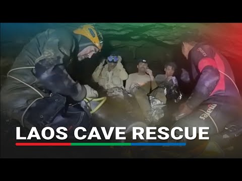 Four men freed from flooded cave in Laos to cheers from crowds | ABS-CBN News thumbnail