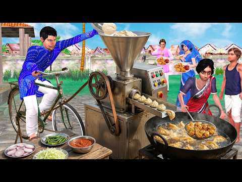 Momos Wala Jugaad Tasty Momos Machine Famous Street Food Hindi Kahani Moral Stories New Comedy Video thumbnail