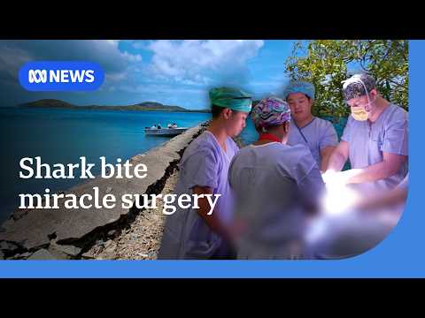 Teen survives abdomen shark bite with world-first surgeries in Townsville | ABC NEWS thumbnail