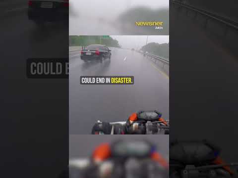 Bike loses control during downpour #motorcycle #dashcam thumbnail