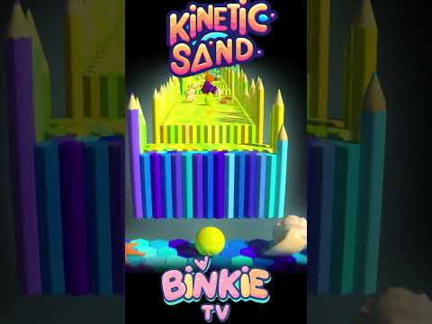 🍌🖍️ Bowling Ball Smashes Kinetic Sand Fruits Colorful Race Track | Binkie TV thumbnail