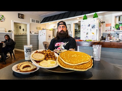 ONLY 4% OF PEOPLE CAN BEAT THIS BREAKFAST CHALLENGE IN NEW YORK! | BeardMeatsFood thumbnail