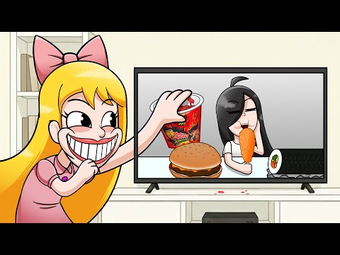 티비속 불닭볶음면 햄버거 김밥 핫도그 마음대로 꺼내 먹기 - 언짜니 광찌 먹방편 thumbnail