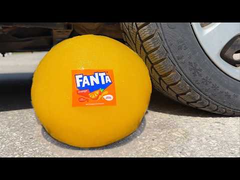 ICE FANTA COCA COLA BALLOON VS CAR, Coca Cola Zero, PowerAde, Fanta, Sprite, Fruko and Mentos Diff U thumbnail
