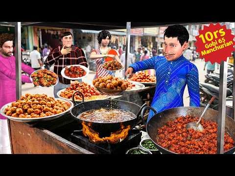 10 Rupees Gobi Manchurian Cauliflower 65 Street Food Hindi Kahaniya Moral Stories thumbnail