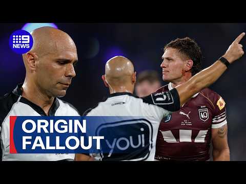 Petition launched to ban referee as fan fury boils over Origin send off | 9 News Australia thumbnail