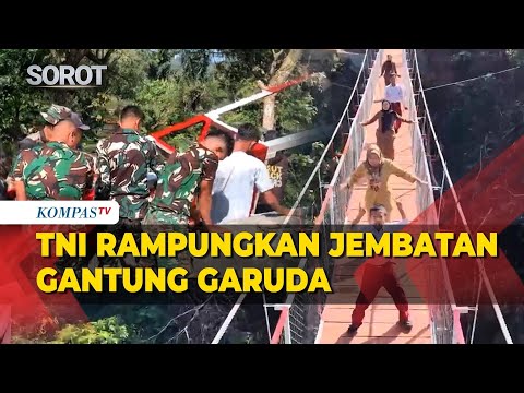 TNI Bersama Warga Gotong Royong Rampungkan Jembatan Garuda di Bengkulu thumbnail