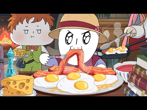 푸먹의 움직이는 성 -애니먹방 (하울 패러디) /Howl's Moving Castle Mukbang! Animation ASMR thumbnail