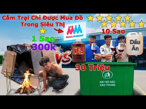 Cắm Trại 1 Sao vs 10 Sao Chỉ Được Mua Đồ Trong Siêu Thị Mega Market 300k vs 30 triệu thumbnail