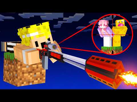 Usé ARMAS en 1 BLOQUE de YouTubers en Minecraft thumbnail