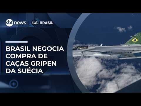 Brasil inicia negociação para comprar mais 20 caças Gripen de fabricante sueca | #SBTBrasil thumbnail