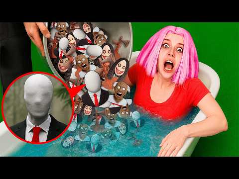 я кинул в ванну БОМБОЧКИ SIREN HEAD, SLENDER MAN, JEFF THE KILLER, GRANNY в 3:00 НОЧИ !! thumbnail