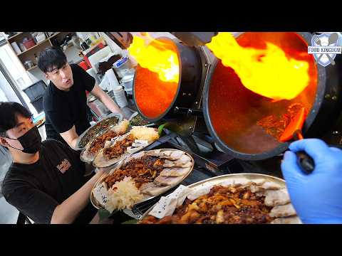 블루리본 연속 2회! 자동기계로 불맛 제대로 입힌 매콤한 눈꽃낙지보쌈 / Korean food thumbnail