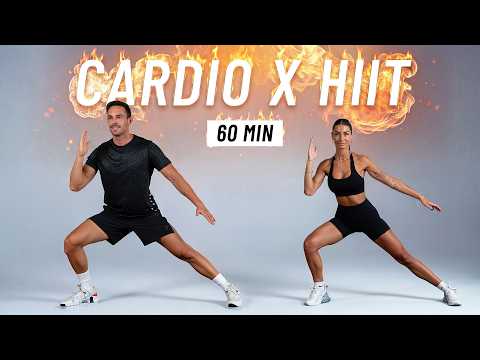 BURN 1000 CALORIES With This 60 Min ALL STANDING CARDIO HIIT Workout (No equipment, at Home) thumbnail