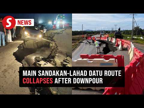 Road collapse at roundabout disrupts Sandakan-Lahad Datu link thumbnail