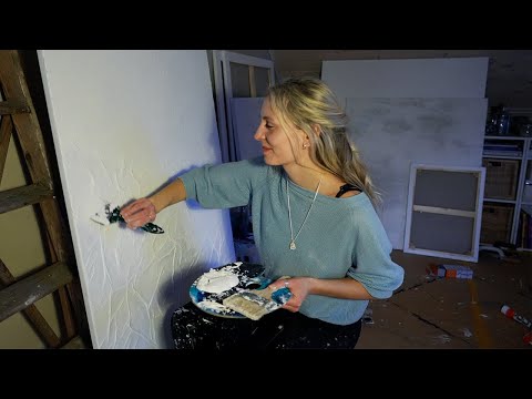 Days in the Art Studio - My painting Process, Creating Textures with Earth Pigments - Art ASMR thumbnail