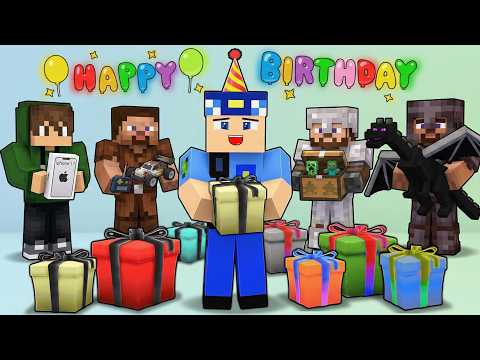 KEREM KOMİSER'İN DOĞUM GÜNÜ HERKES HEDİYE ALDI! 😱 - Minecraft thumbnail