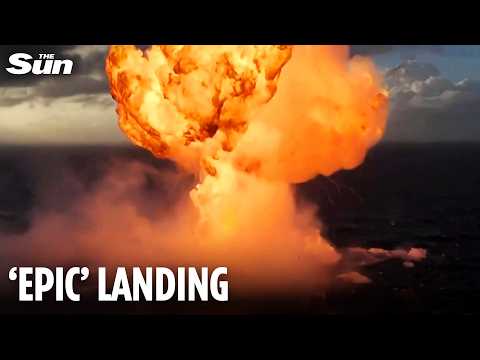 Moment Elon Musk’s SpaceX rocket explodes into huge fireball after splashdown in Indian Ocean thumbnail