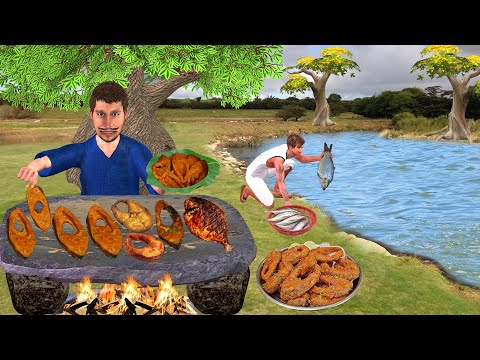 Patthar Ka Fish Fry Village Cooking Famous Street Food Hindi Kahani Moral Stories New Comedy Video thumbnail