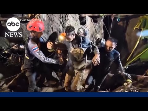 Race against time after dramatic rescue of  miner trapped in flooded Laos cave thumbnail