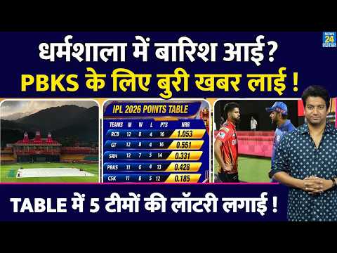 PBKS VS MI मैच में बारिश| Points Table में किसको फायदा-नुकसान| Weather Report| Scenario| DharamShala thumbnail