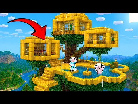 MOMON & ATUN BANGUN RUMAH POHON EMAS di MINECRAFT ft @BANGJBLOX  thumbnail