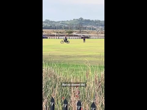E‑bike youths crash local cricket match in chaotic pitch invasion thumbnail