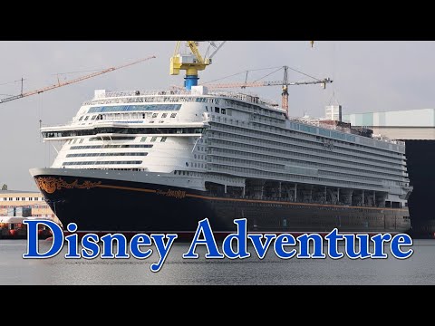 Disney Adventure under Outfitting after float out | Meyer Werft Shipyard Wismar thumbnail
