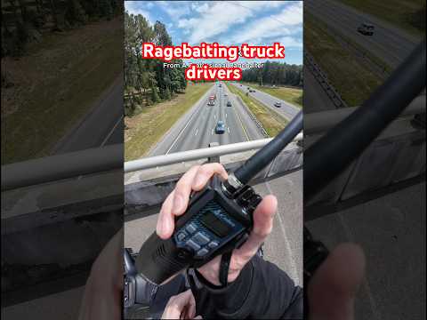 Ragebaiting truck drivers with a CB Radio  #ragebait #bikerboy #biketok #motovlog #funny thumbnail