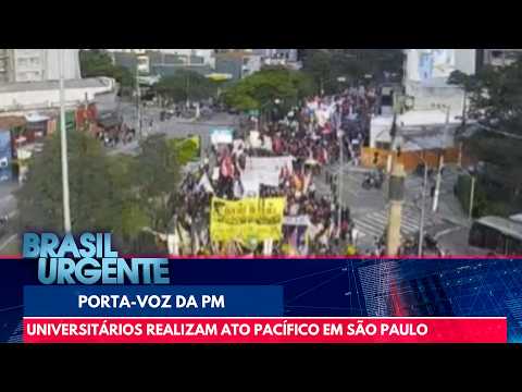 Porta-voz da PM diz que manifestação de estudantes em SP é pacífica | Brasil Urgente thumbnail
