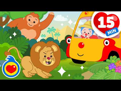 Las Ruedas Del Bus ? ¡Por Todos Los Ecosistemas! ? Y Más Canciones Infantiles (15 Min) | Plim Plim thumbnail