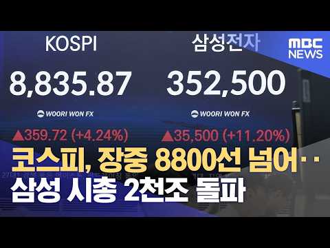 코스피, 장중 8800선 넘어‥삼성 시총 2천조 돌파 (2026.06.01/뉴스외전/MBC) thumbnail