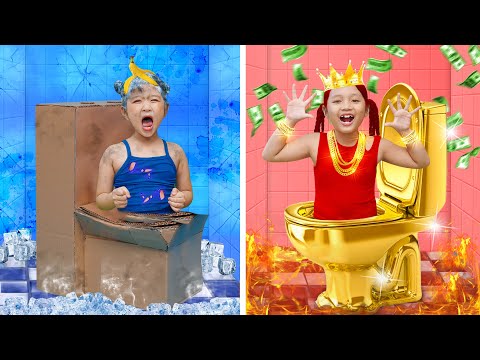 Rich vs Poor Camping Life Hacks for Smart Parents | Hot vs Cold Challenge By T-FUN thumbnail