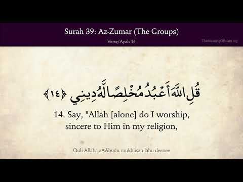 Quran: 39. Surah Az-Zumar (The Crowds): Arabic and English translation thumbnail