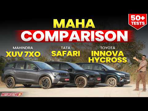 Mahindra XUV7XO vs Tata Safari vs Toyota Innova Hycross - MAHA COMPARISON thumbnail