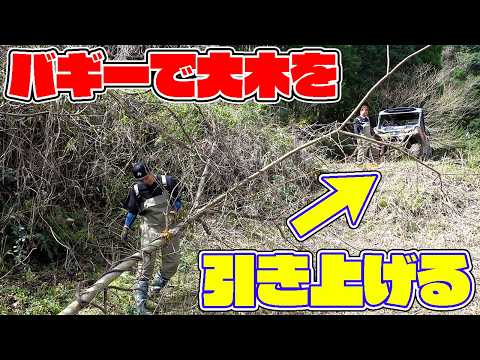 【山復興第2弾#99】バギーを使って大木を引き上げる！！ thumbnail