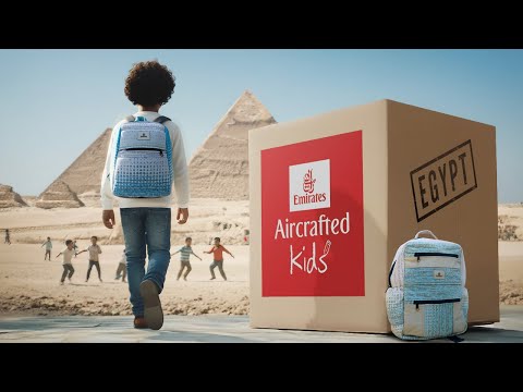 Donating Upcycled Schoolbags to Children in Egypt | Aircrafted KIDS by Emirates | Emirates thumbnail