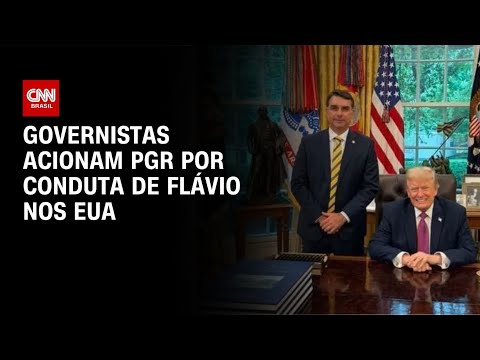 Governistas acionam PGR contra Flávio Bolsonaro por atuação nos EUA | AGORA CNN thumbnail
