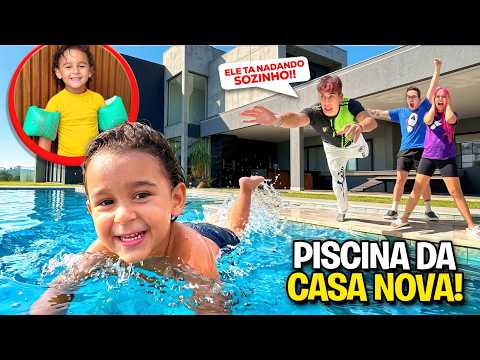 O DAVI NADOU SOZINHO NA PISCINA DA CASA NOVA *ele aprendeu! thumbnail